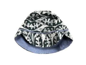 10 x Bonds Baby Reversible Hat - Kids Boys Girls Stretchies Sun Blue Batik Leaf
