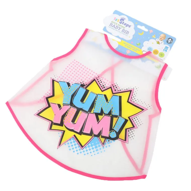 1st Steps Bib Shirt Reusable 1pce, 4 Asstd Designs