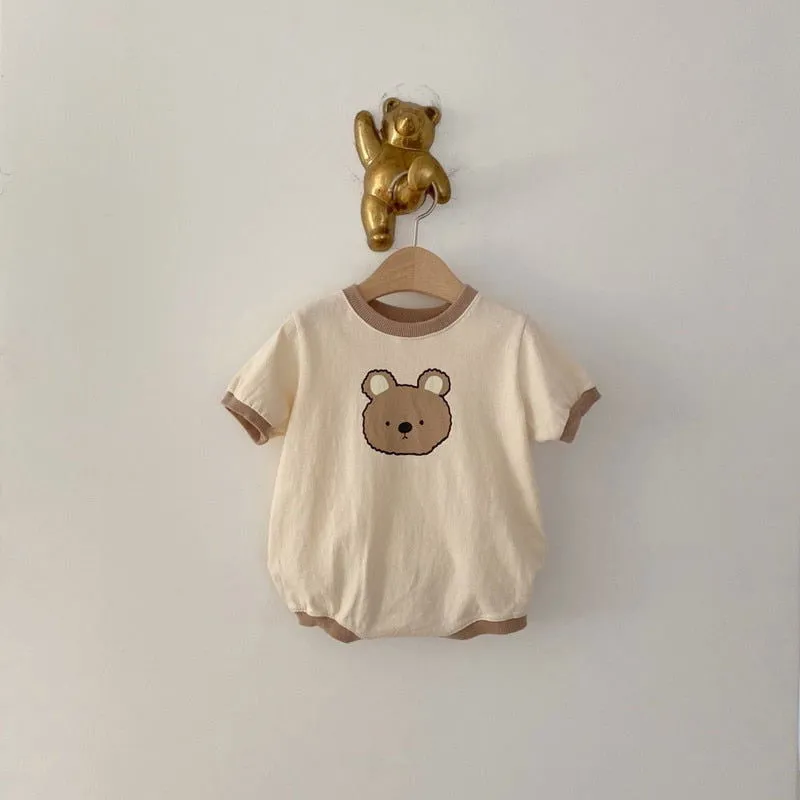 Adorable Cotton Cartoon Bear-themed Rompers
