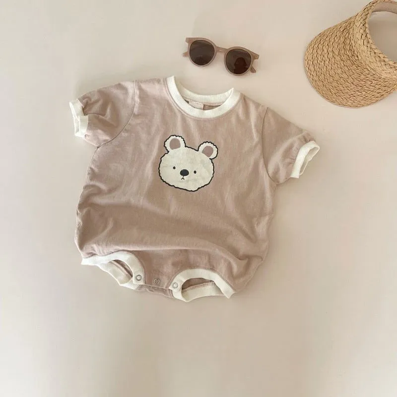 Adorable Cotton Cartoon Bear-themed Rompers