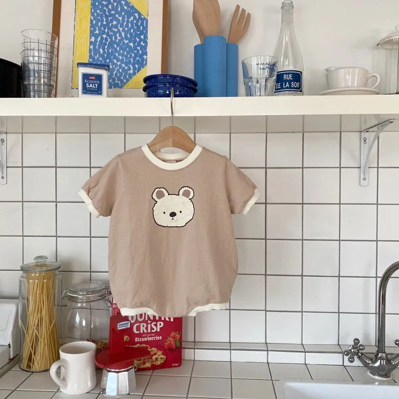 Adorable Cotton Cartoon Bear-themed Rompers