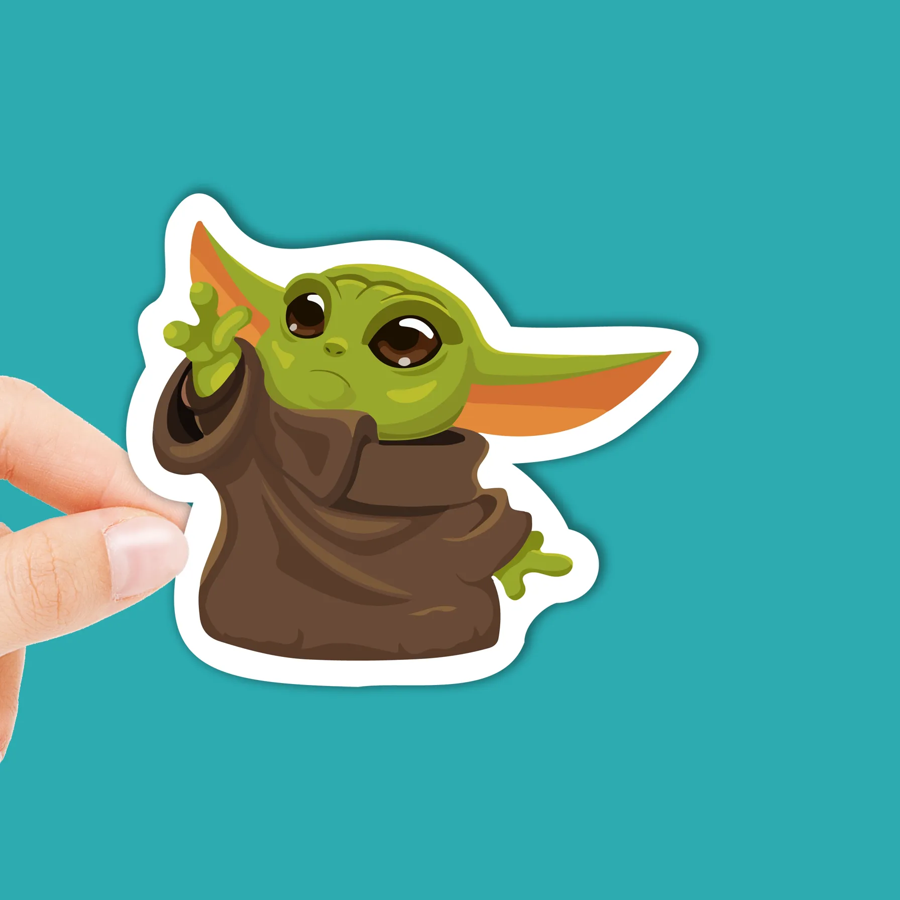 Baby Yoda Sticker | Waterproof Vinyl Decal | 3in