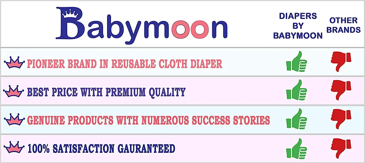 Babymoon 1 Cloth Diaper with 5Layers Grey Insert Premium Adjustable Reusable Cloth Diaper (Pink Circular)