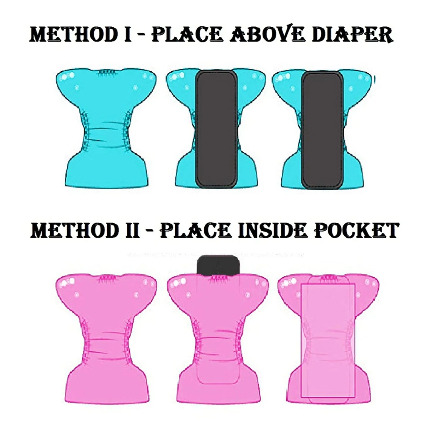 Babymoon 1 Cloth Diaper with 5Layers Grey Insert Premium Adjustable Reusable Cloth Diaper (Pink Circular)