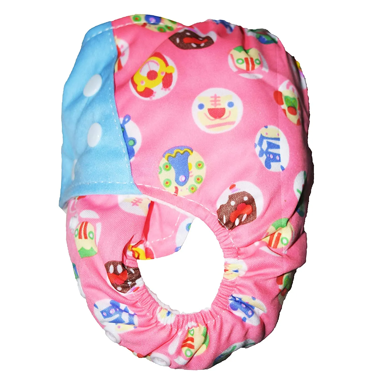 Babymoon 1 Cloth Diaper with 5Layers Grey Insert Premium Adjustable Reusable Cloth Diaper (Pink Circular)