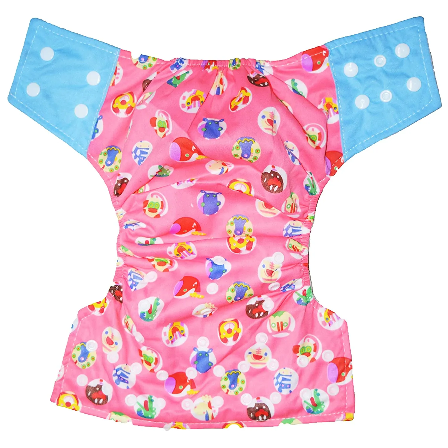 Babymoon 1 Cloth Diaper with 5Layers Grey Insert Premium Adjustable Reusable Cloth Diaper (Pink Circular)