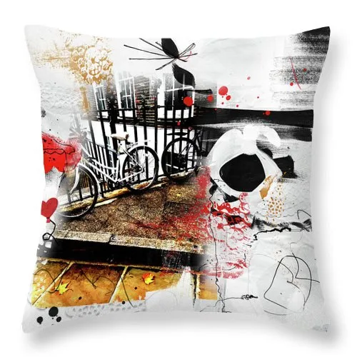 Bickycles In Lincoln's Inn - Throw Pillow