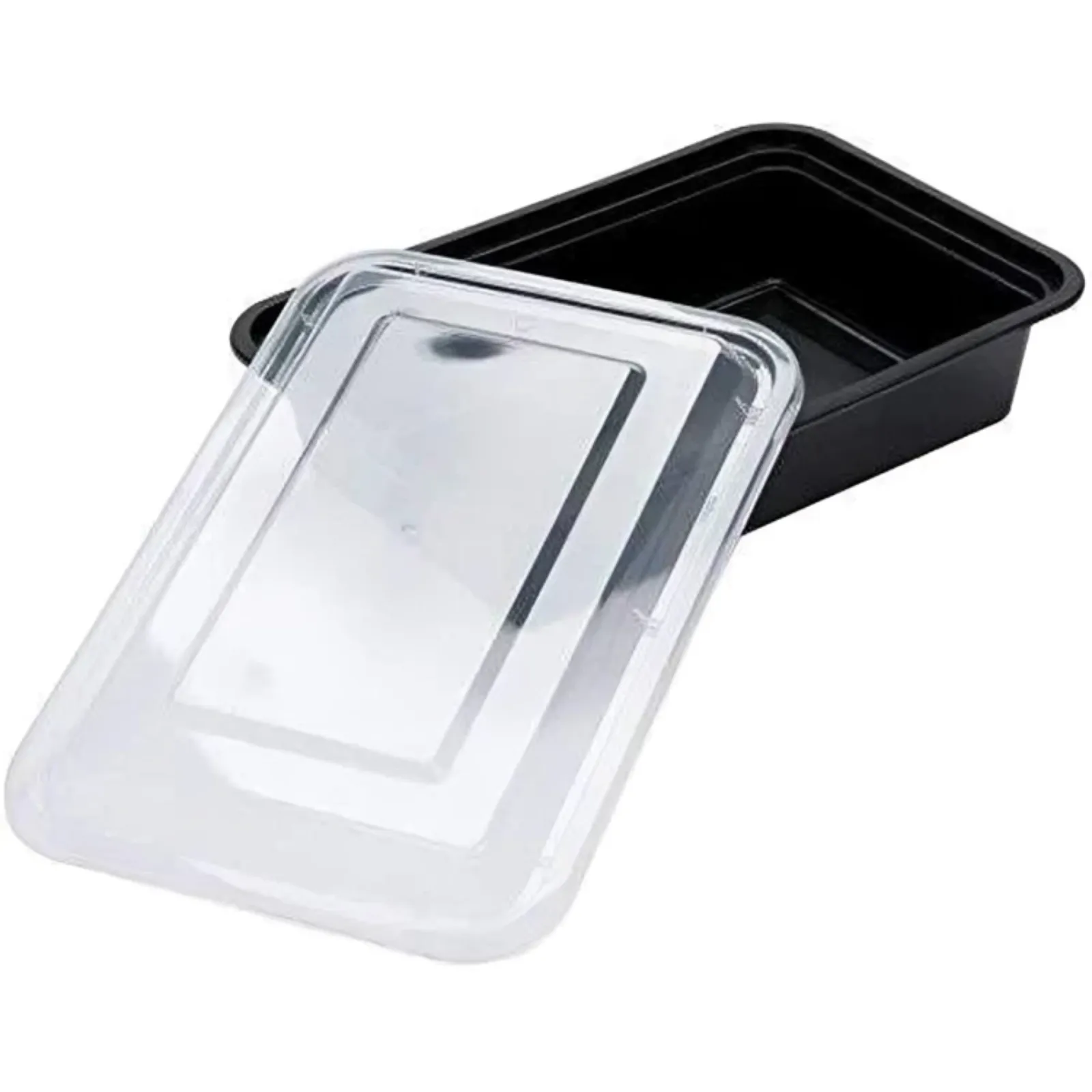 *BULK* 16oz. Black Rectangular Meal Prep / Bento Box Containers with Lids