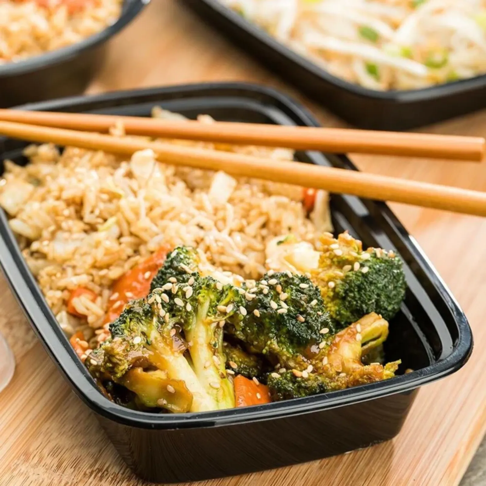 *BULK* 16oz. Black Rectangular Meal Prep / Bento Box Containers with Lids