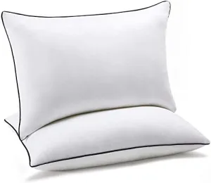Daddy Cool 5 Star Hotel Soft Fluffy Microfiber Sleeping Pillow/Bed Pillow/Piping Pillow 17 X 27 Inch Pack of 2, White