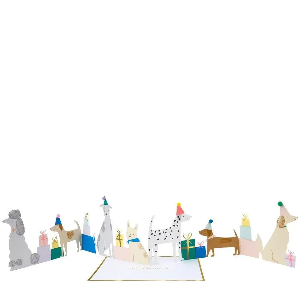 Dog Party Concertina Greeting Card