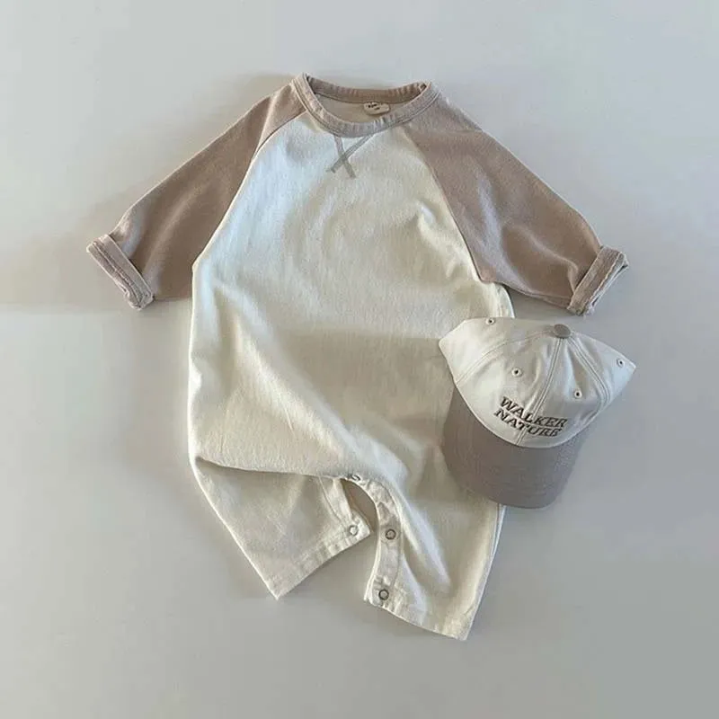 Fall Winter Color Blocking Soft Cotton One-Piece Jumpsuits