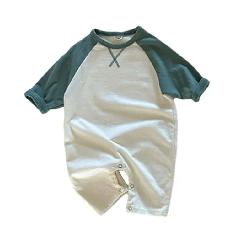 Fall Winter Color Blocking Soft Cotton One-Piece Jumpsuits