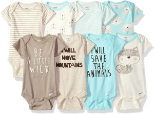 Gerber Unisex-Baby 8-Pack Short Sleeve Onesies Bodysuits