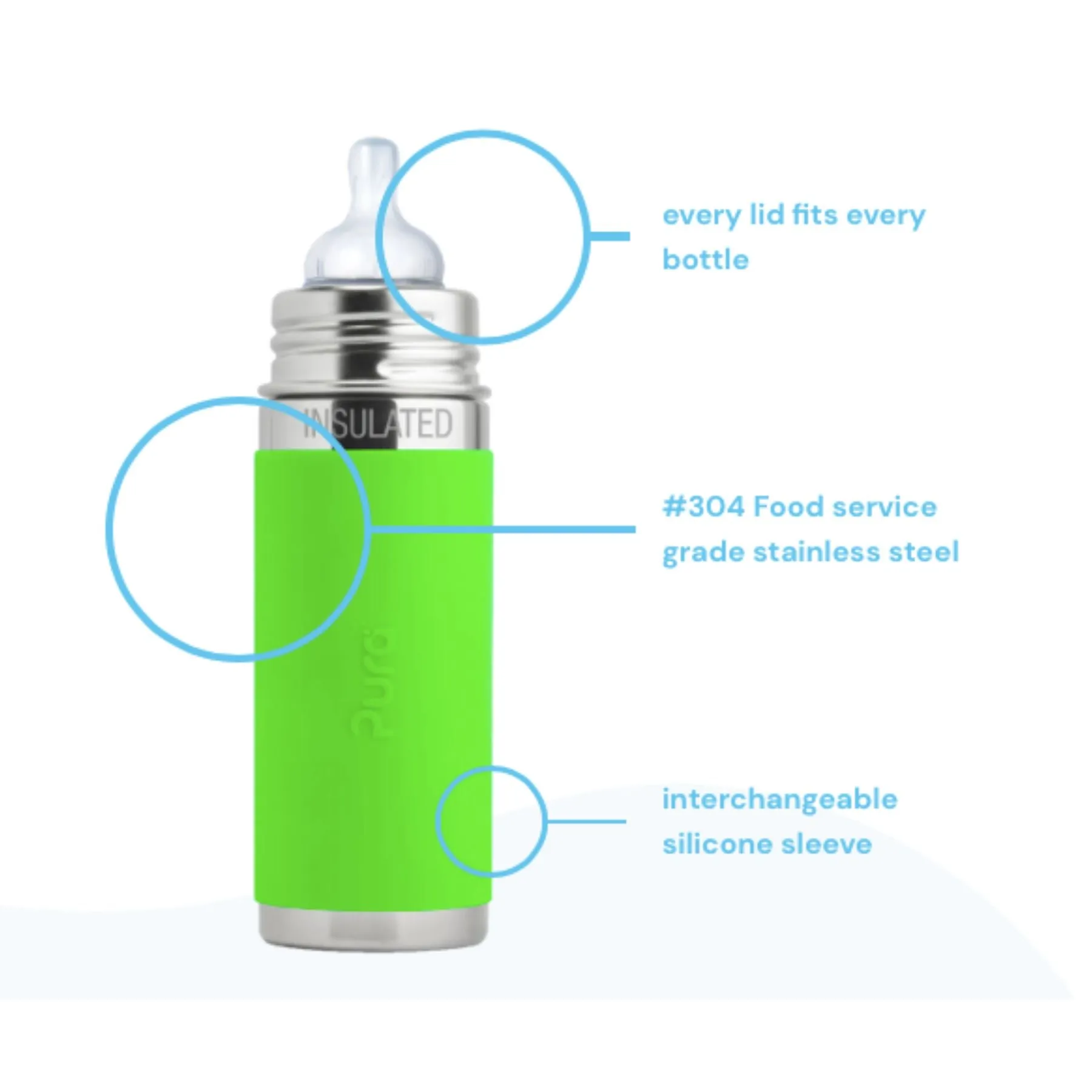 Kiki 9 oz Vacuum Insulated Baby Bottle
