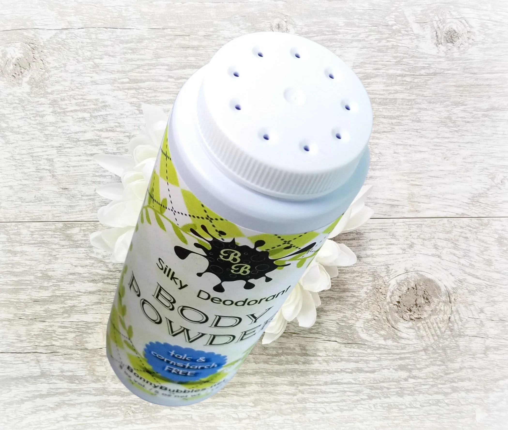 MERRY BERRY Body Powder, 8oz - Talc and Cornstarch Free, fruit medley