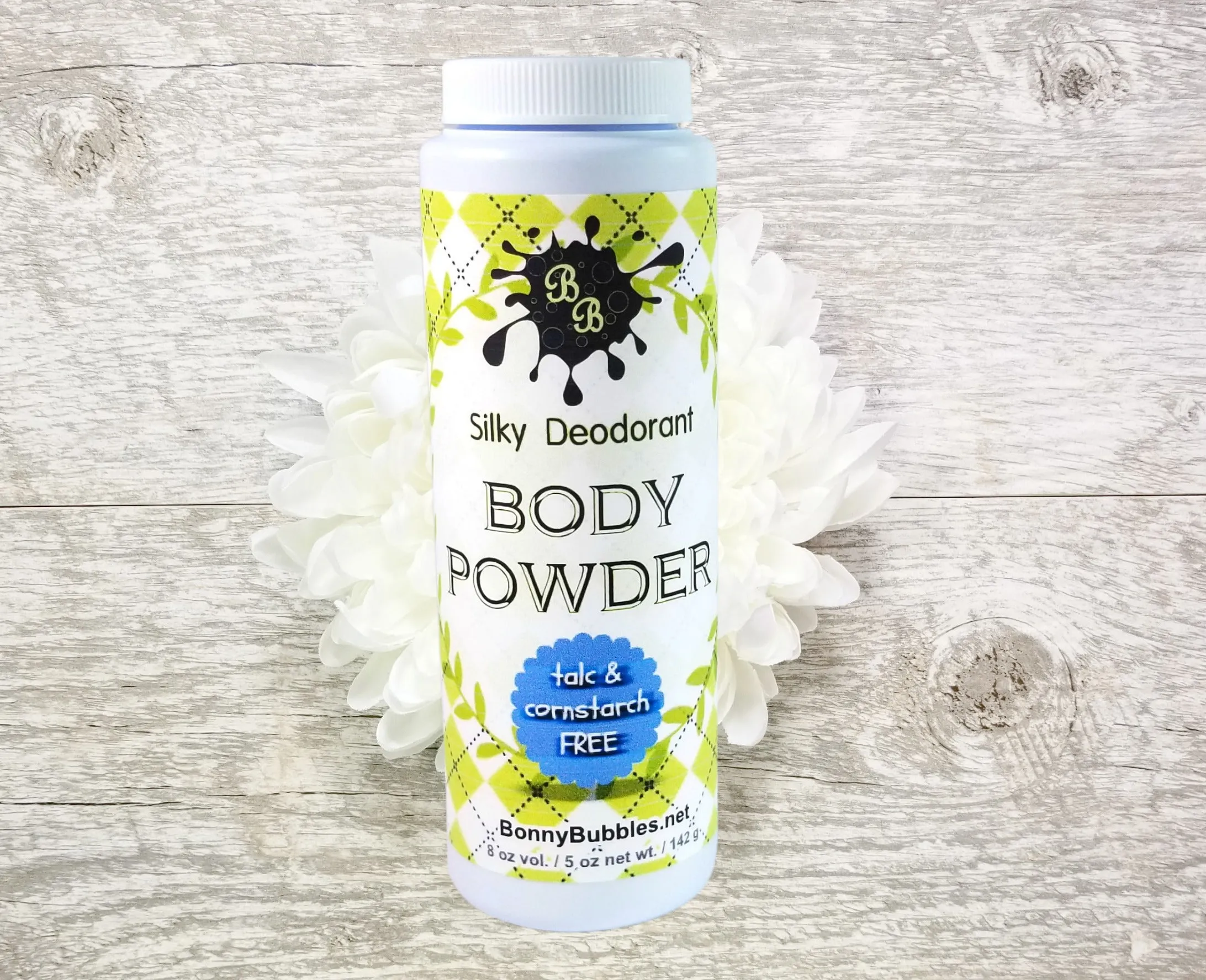 MERRY BERRY Body Powder, 8oz - Talc and Cornstarch Free, fruit medley