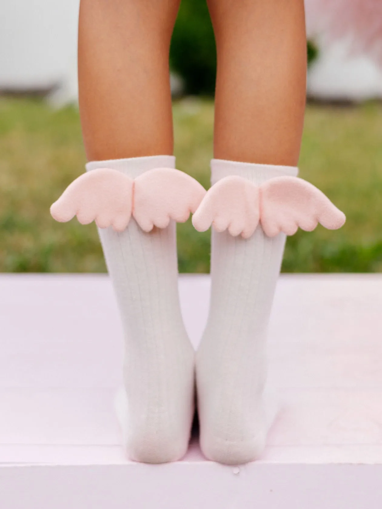 NENA BEBE Knee-high socks with wings-B5008 beige