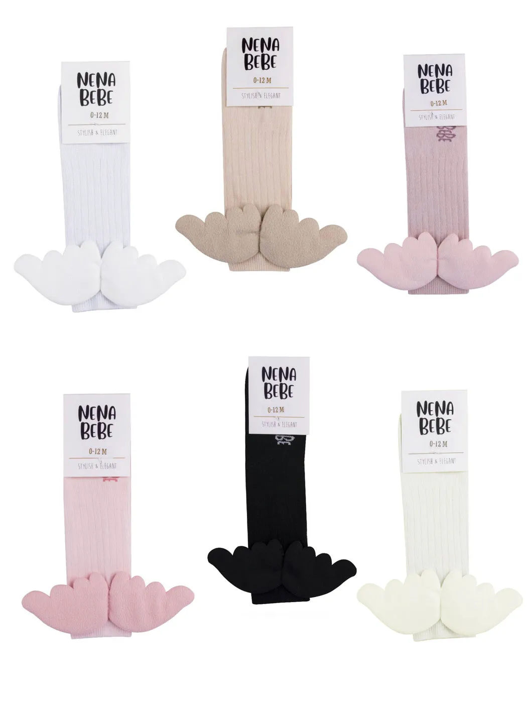 NENA BEBE Knee-high socks with wings-B5008 beige