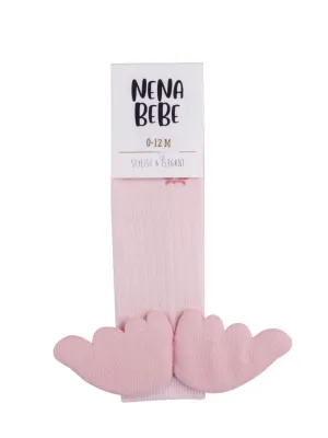 NENA BEBE Knee-high socks with wings-B5008 pink