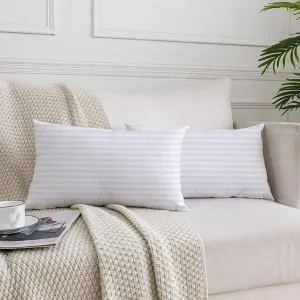 Perfect Sleeper Arika Microfiber Hotel Quality Premium Fibre Soft Cushion, Pillow Filler, 12x18 Inches, White, Set of 2