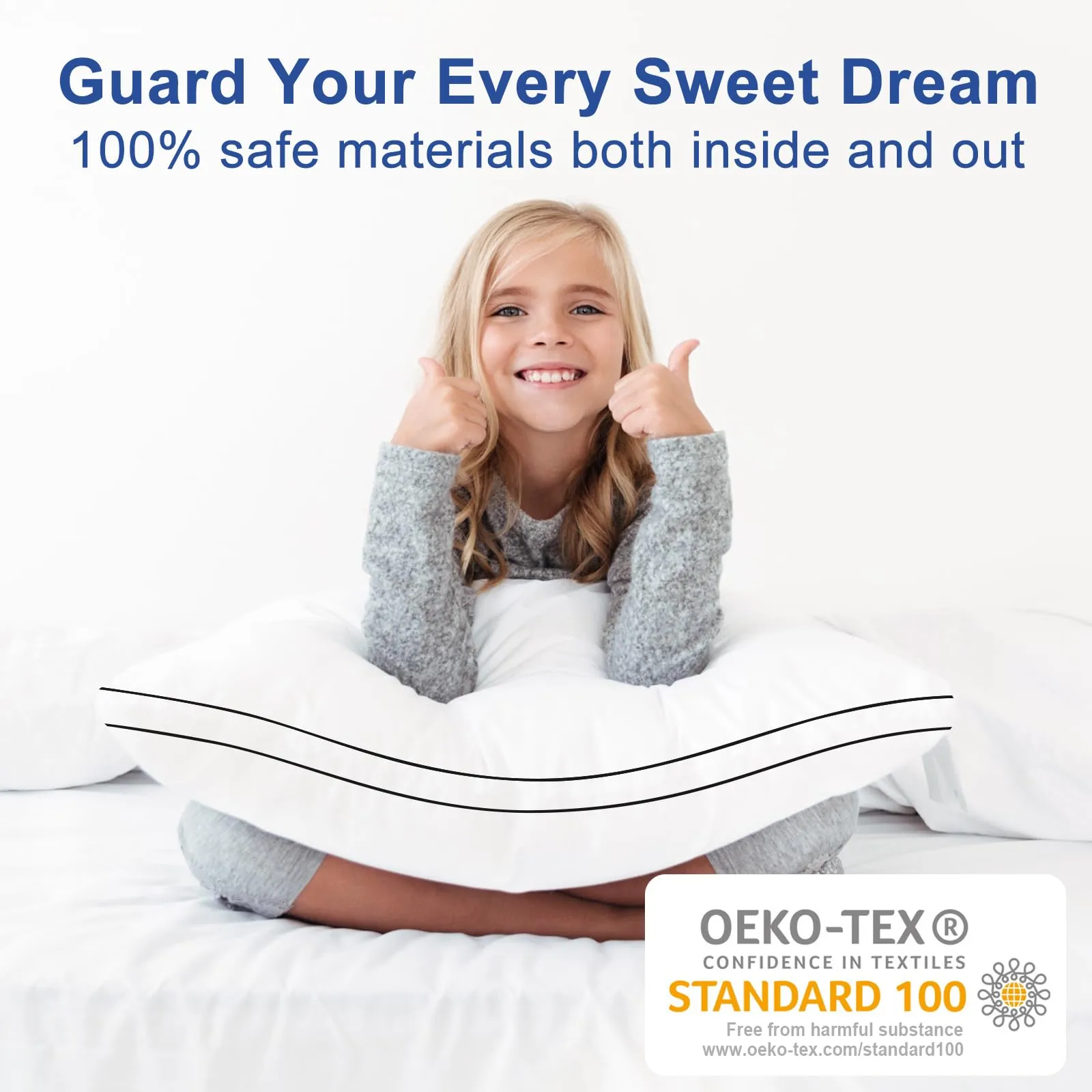 Premium Pillows Standard Size Set of 2, Fluffy and Supportive 7D Down Alternative Bed Pillow, Luxury Soft Hotel Quality Gusseted Pillow for Side Back Stomach Sleeper,Relief Neck Head and Shoulder Pain