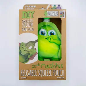 Reusable Squeeze Pouches 10 Mixed Colours
