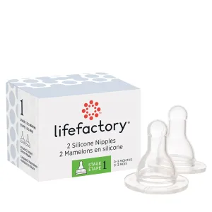 Silicone Nipples Stage 1 for 4oz and 9oz Glass Bottles-2 pack