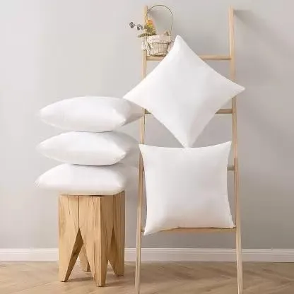 Sleeping Pillows Cushions,Decorative for Couches,Chairs,Bed| Microfiber Filled|Support for Back,Neck,Head,Side Sleeper Decorative (14 x 14 inch, white, 5)