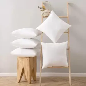 Sleeping Pillows Cushions,Decorative for Couches,Chairs,Bed| Microfiber Filled|Support for Back,Neck,Head,Side Sleeper Decorative (14 x 14 inch, white, 5)