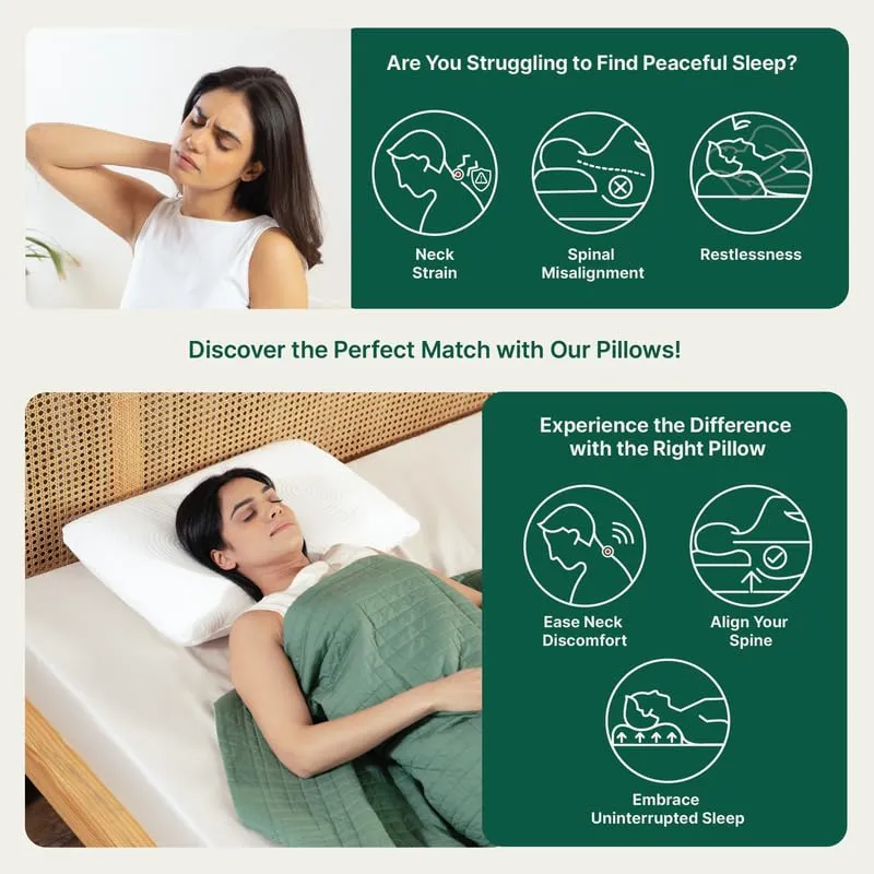 The White Willow Pillow for Neck Pain Relief-Pillow Set of 2-Memory Foam Pillow Cool Gel-Orthopedic Bed Pillow for Sleeping-Cervical Pillow for Neck & Shoulder Pain-Medium Firm Pillow-King Size-5" H