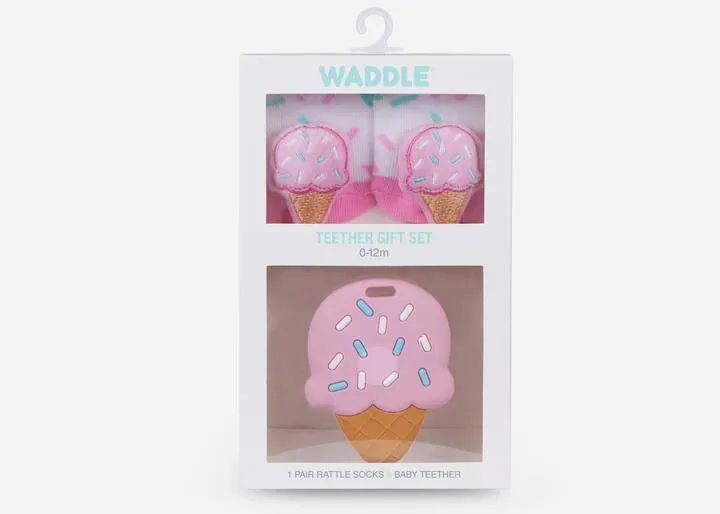 Waddle Ice Cream Teether Set
